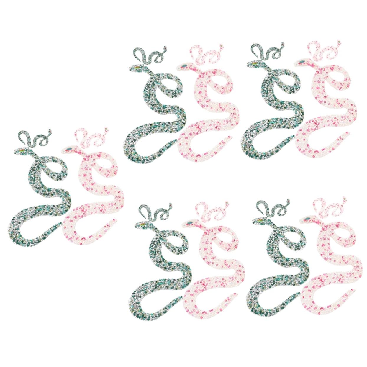 HOODANCOS 20 Pz patch di strass serpente vestiti di paillettes finiture in tessuto serpente toppe per giubbotti toppe per maglioni arredamento a forma di serpente per borsa