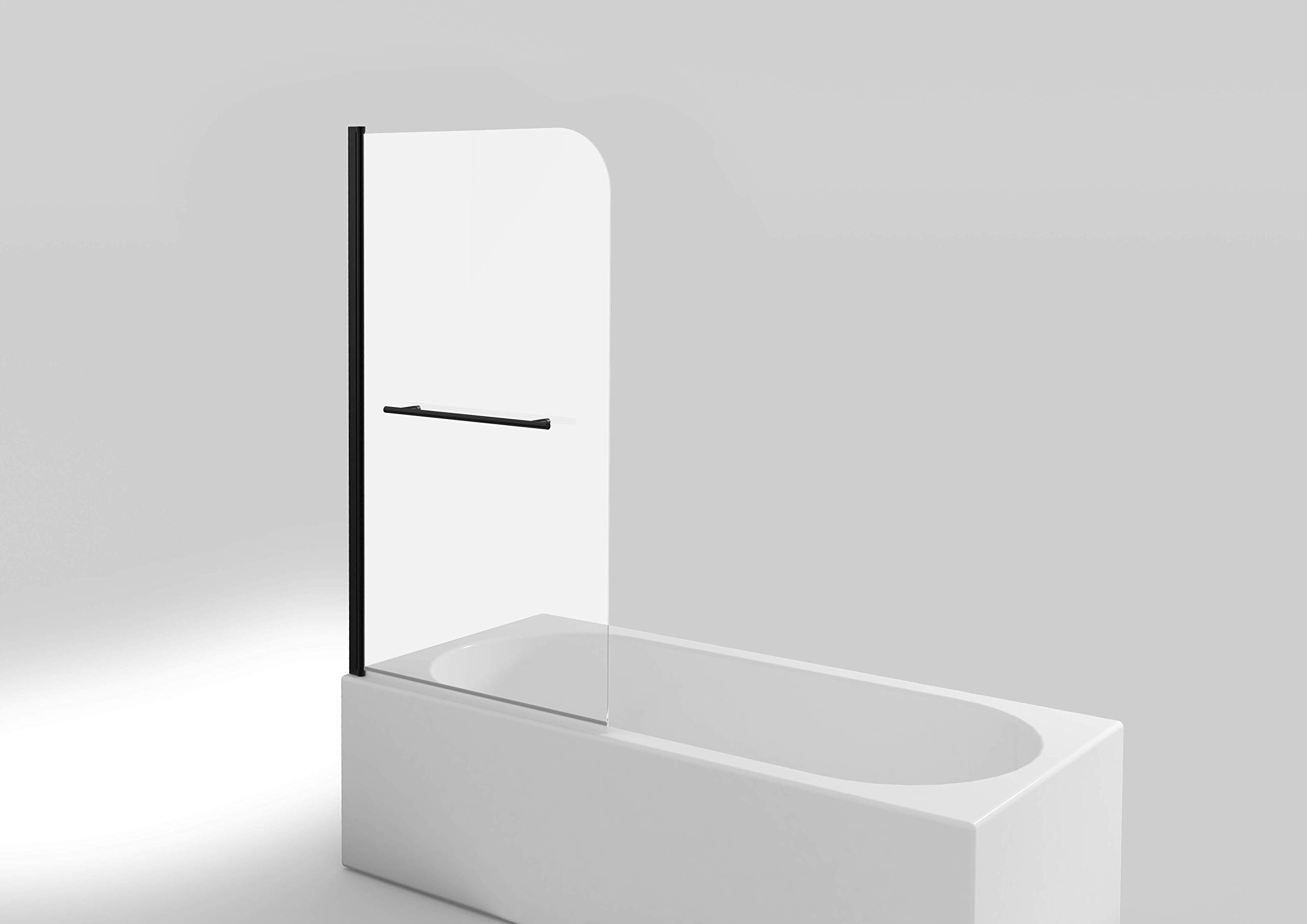 Mampara de ducha CITY 75 x 140 cm - abatible en una parte - montable en ambos lados - vidrio de seguridad monocapa de 4 mm de espesor - diseño negro mate
