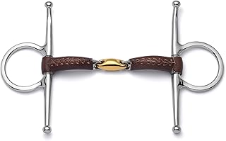 Cavalon Full Cheek Lozenge Leather Covered Snaffle Bit