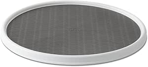 Copco 18-Inch Lazy Susan Turntable Organizer, Non-Skid Pantry or Cabinet Spinner for Spices, Condiments, and Bottles, Durable White/ Gray Design