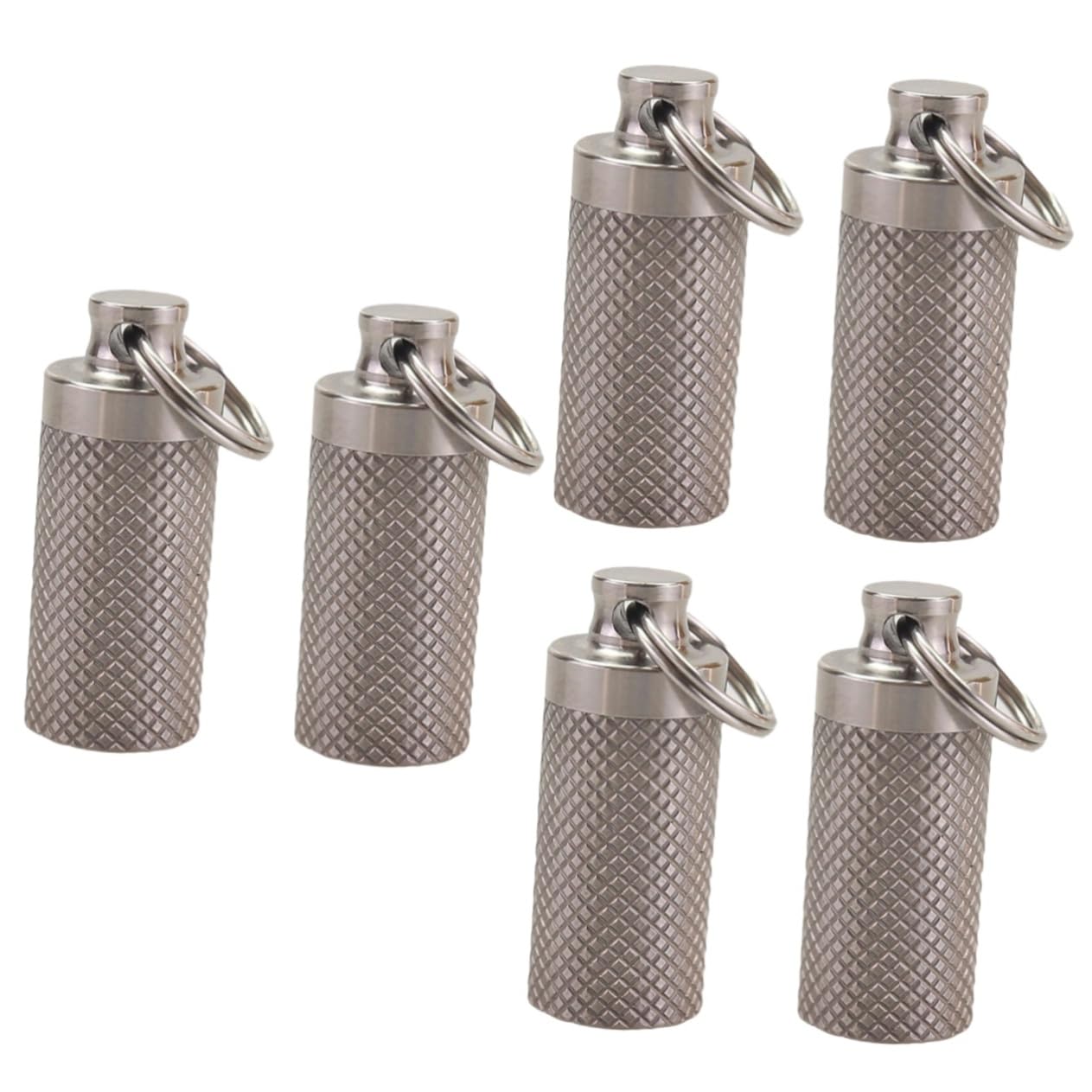 minkissy 6stücke Tragbare Wasserdichte Pillenflaschen Aus Metall Kompakte Tablettendose Für Unterwegs Für Reisen Outdoor-aktivitäten Und Tägliche Verwendung