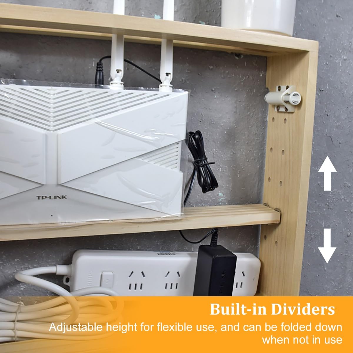 Étagère murale en bois pour routeur WiFi, design rotin, pour la maison et le bureau, solution de rangement peu encombrante, accès facile, construction durable