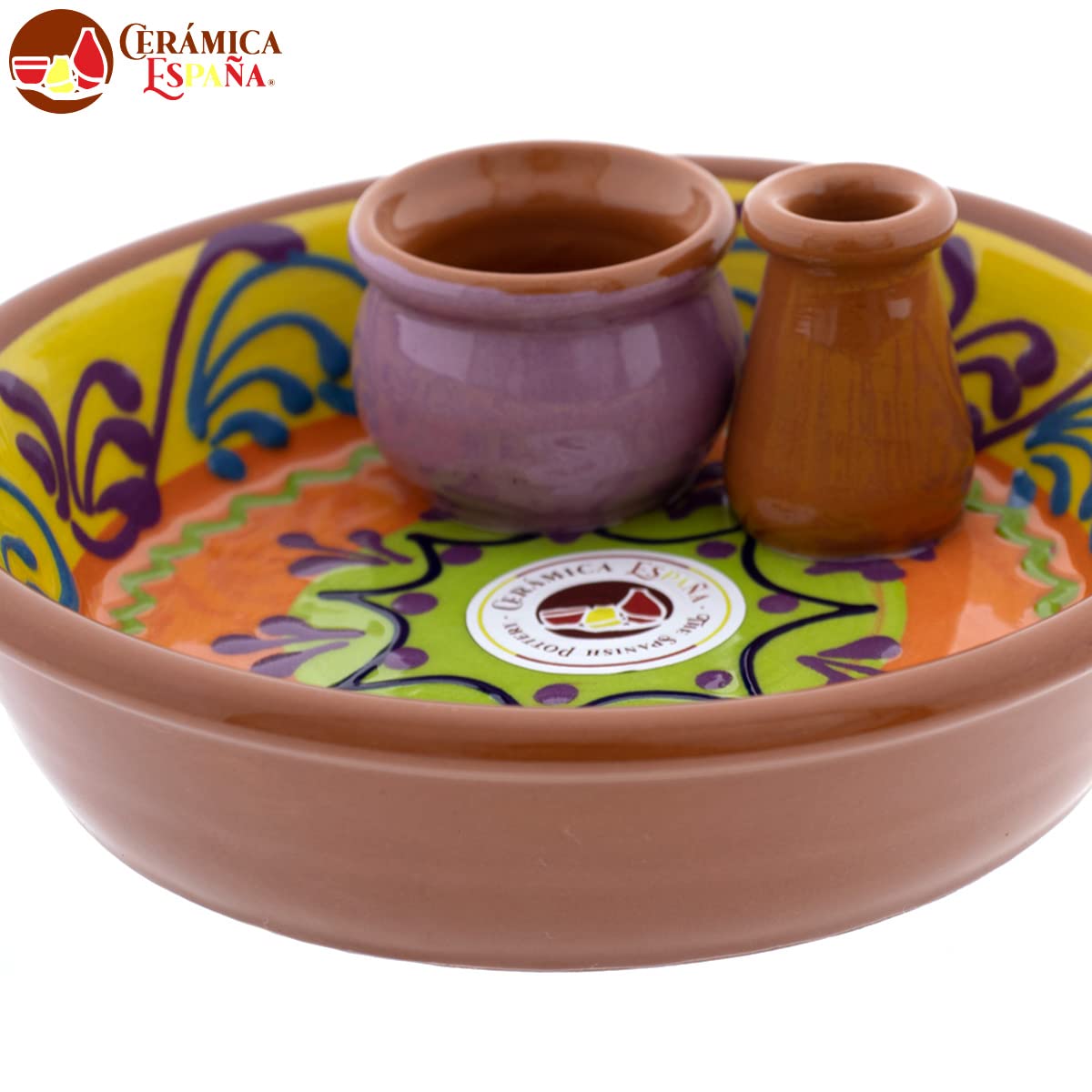 CERÁMICA ESPAÑA | Bols | Bol | Bowl | Bols à apéritif | Bols de cuisine | Olivier céramique décoré - Modèle M01 | 100% Décoré à la main | 16x16x5.5 cm