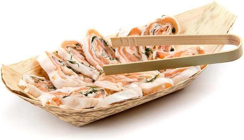 Restaurantware 4 Inch Bamboo Tongs 100 Wooden Tongs - Sturdy Crack-Resistant Natural Bamboo Tongs Small For Catering Or Buffets