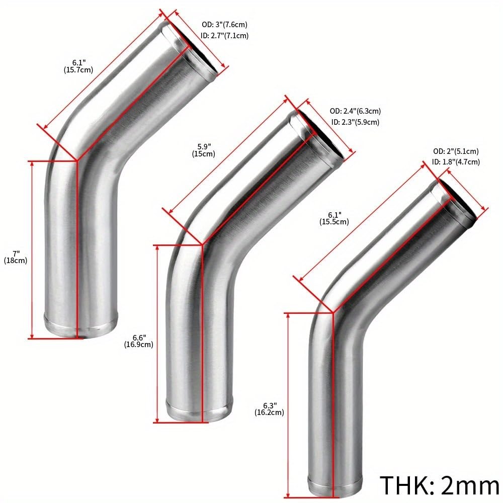 Przewód dolotowy 1 sztuk 0/45/90 stopni typ rura aluminiowa 51 63 76mm 2 .5 3 cal dolotowa zimnego powietrza samochód wyścigowy Turbo srebrny Zbiornik dolotowy(Silver 76 90)