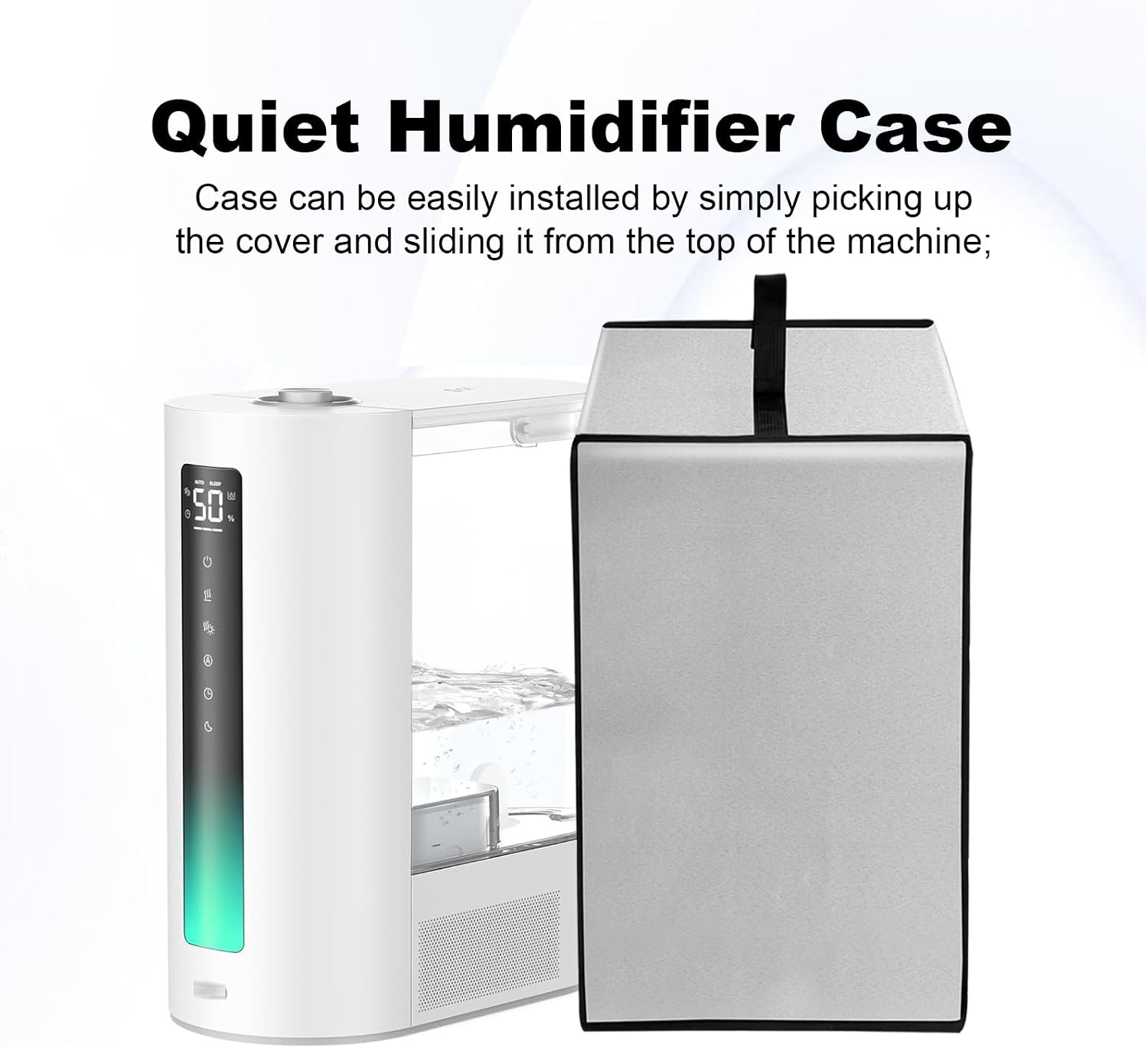 Humidifier Dust Cover for Dreo 6L Humidifiers for Bedroom, for Large Room,Heavy Duty Waterproof Dustproof Anti-Static Nylon Cover Case for HM713S,Warm & Cool Humidifier Protective Covers (Silver)