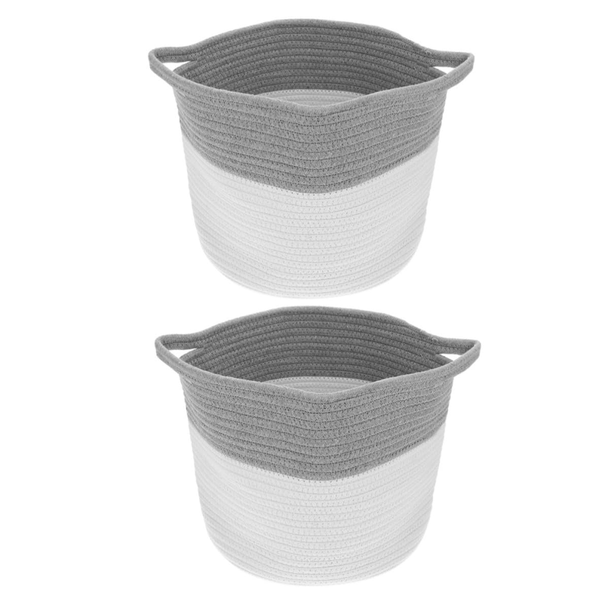 Redonda Cesta de Almacenamiento de Cuerda de Algodón 2 Piezas