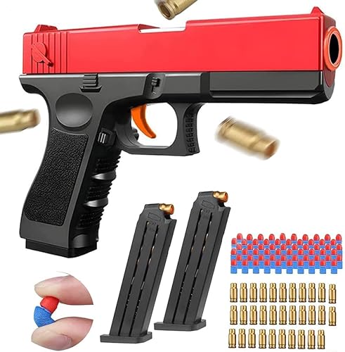 Pistola de juguete con balas suaves regalo para niños rojo mediano
