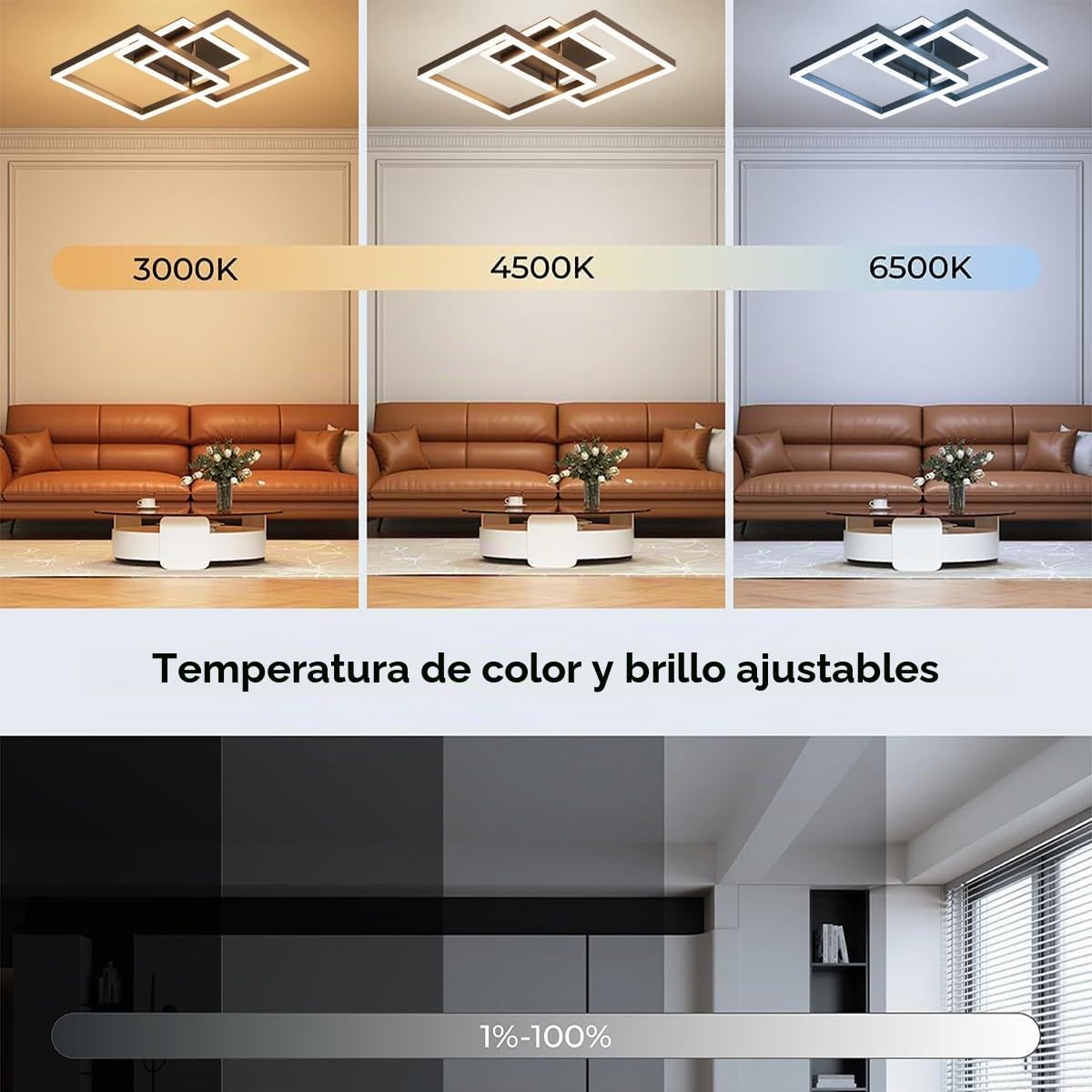 Luz de Techo LED Inteligente, 40W RGB Dimmable Lampara Techo con Mando a Distancia, App Control, Función de Memoria, Diseño Geométrico con Retroiluminación Plafon Techo para Dormitorio Cocina, Negro