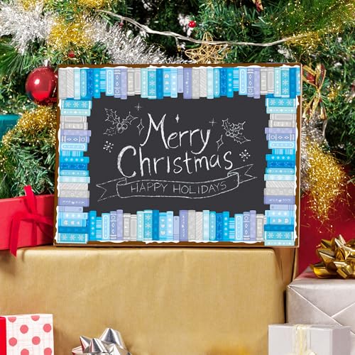 Image of BeYumi Snowflake Bookshelf Border Trim - 65ft Winter Snowflake Books Rolled Border Trim Christmas Gray Blue Bookshelf Bulletin Board Set Library Classroom Office Chalkboard Home Wall Party Decoration