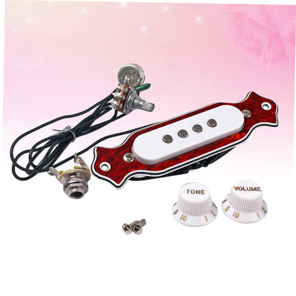 ifundom 3pezzi Pickup Per Chitarra Acustica Corde Metallico Rosso Sostituzione Per Strumenti Musicali Facile Installazione Pickup Per Soundhole