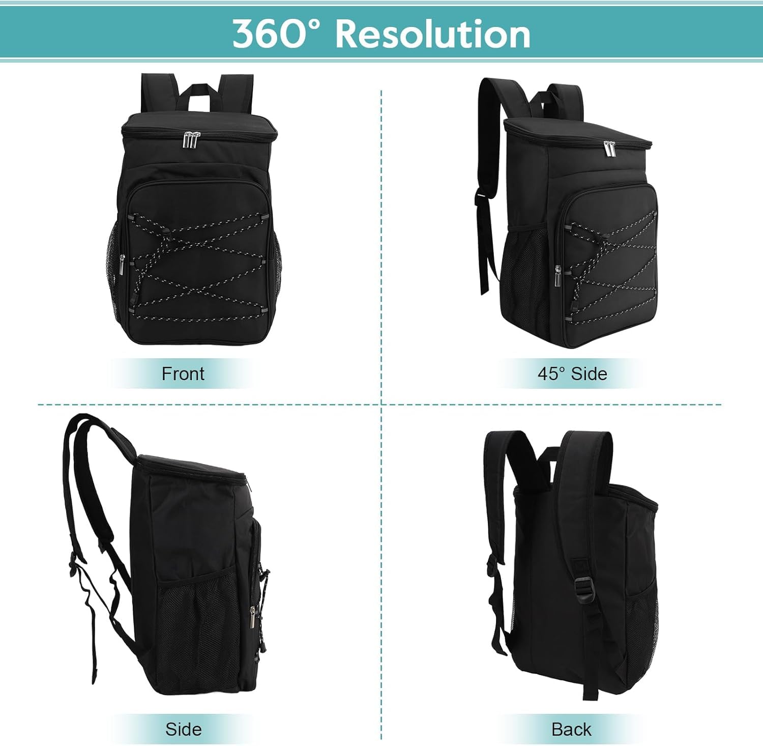 Sac à Dos Isotherme 23 L, Grand Sac Isotherme, Sac à Déjeuner isolé, Sac à Dos de Pique-Nique pour Hommes et Femmes, pour Les Activités de Plein Air, Plage, Barbecue,
