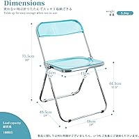 Vista 2 de KAIHAOWIN Silla plegable de acrílico moderna de lujo, sillas transparentes, silla plegable de cristal apilable fantasma, asiento de sala de estar