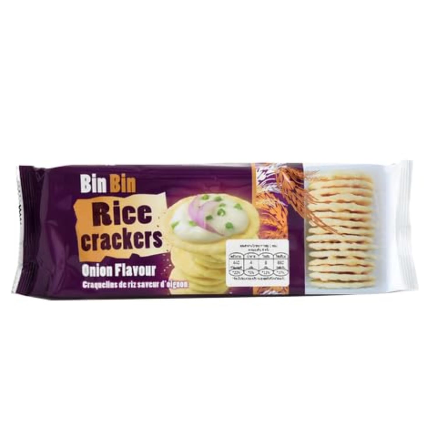 Bin Bin Rice Crackers Onion Delicious And Crunchy Snack Flavour 100g (Imported)