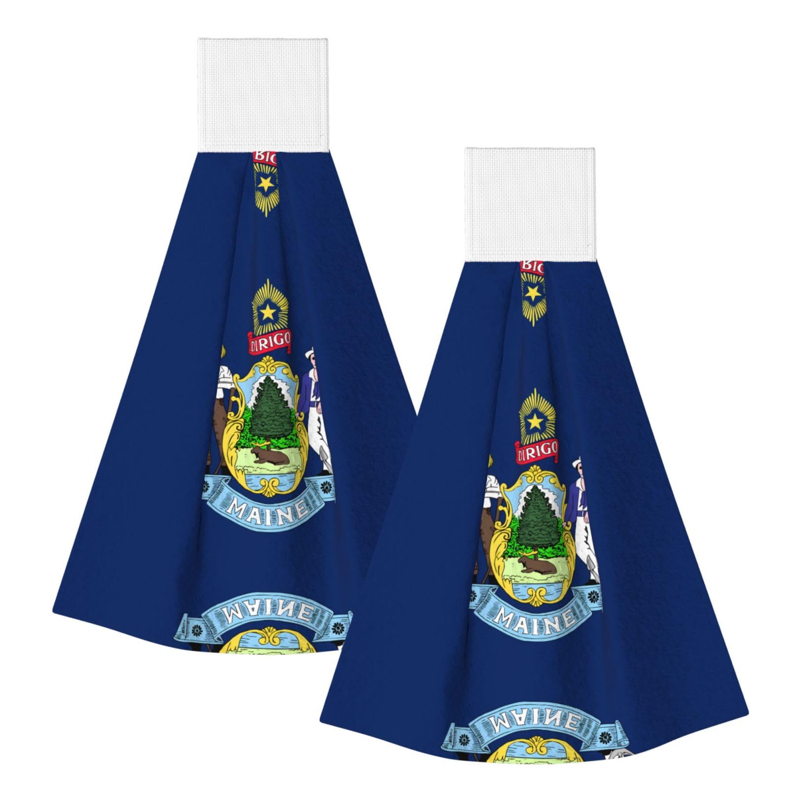 Maine State Flag Highly Absorbent Dish Towels Soft Coral Fleece Wipe