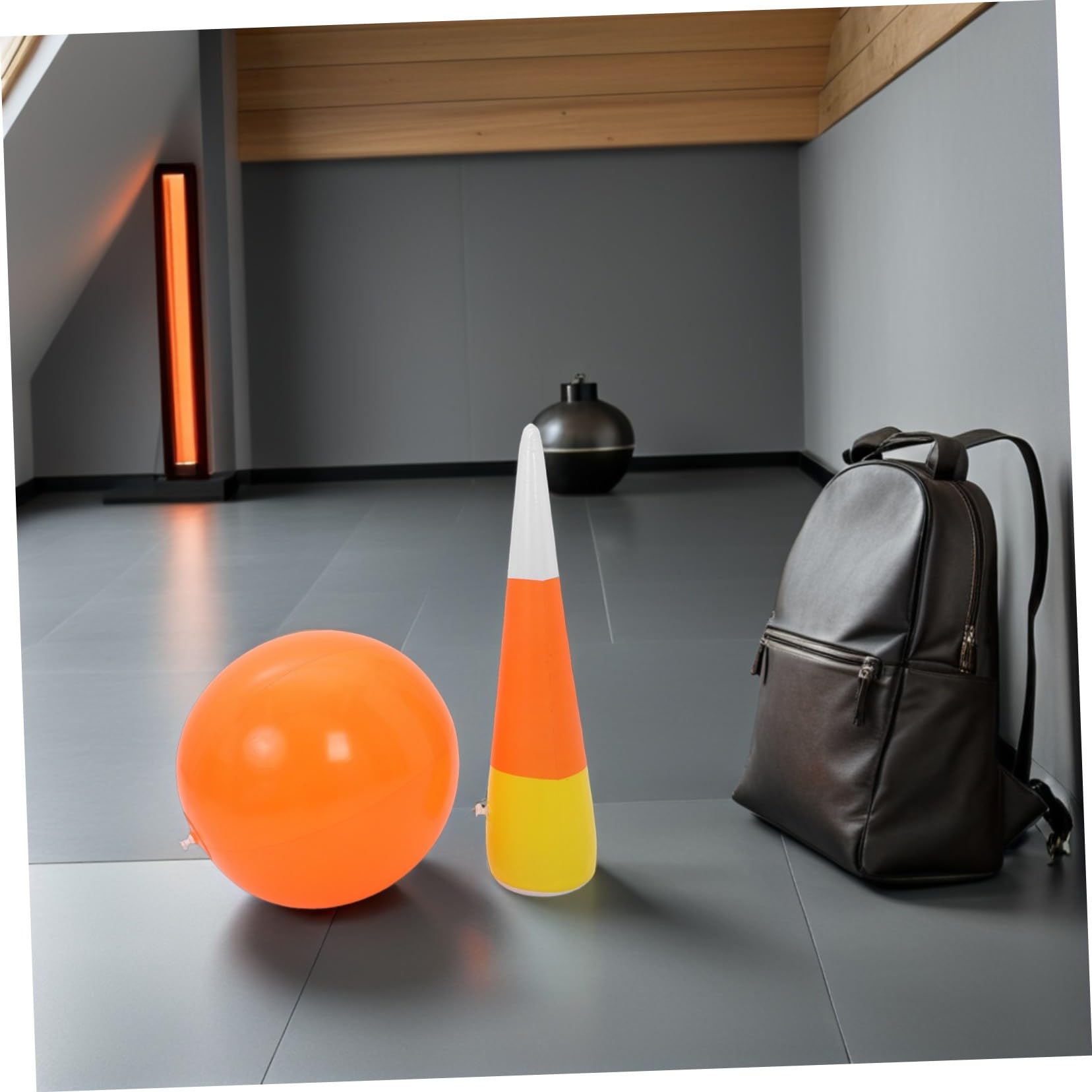 FRCOLOR Bola de Bolos Inflable Juego de Bolos Inflables para Pequeños Juego Deportivo Divertido Patio Juguete Educativo para Interior y Exterior
