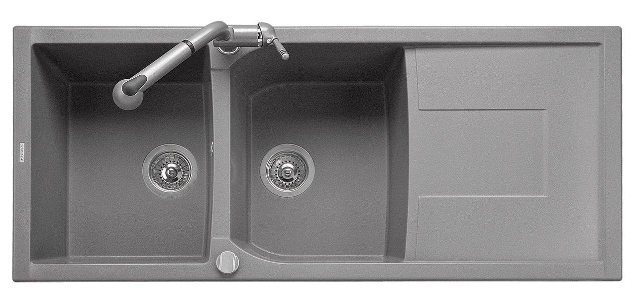 Lavello PLADOS CORAX 116.20 - Due Vasche Con Scolapiatti (Bianco Polare) - Foto 3