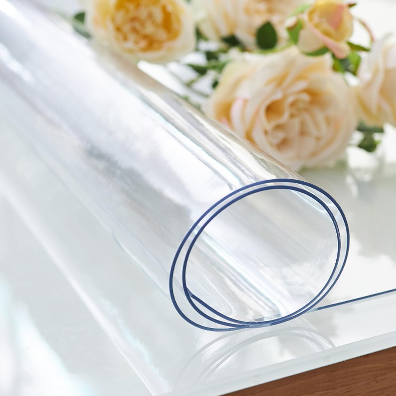 Tapis de protection de sol en PVC transparent et rectangulaire pour bureau