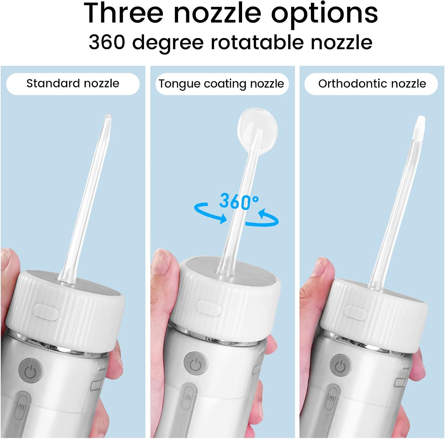Electric Water Flosser, Cordless Slide Dental Oral Irrigator with 4 Modes & Replaceable Jet Tips, Portable Pull-Out Rechargeable Waterproof Teeth Cleaner for Home Travel (White)