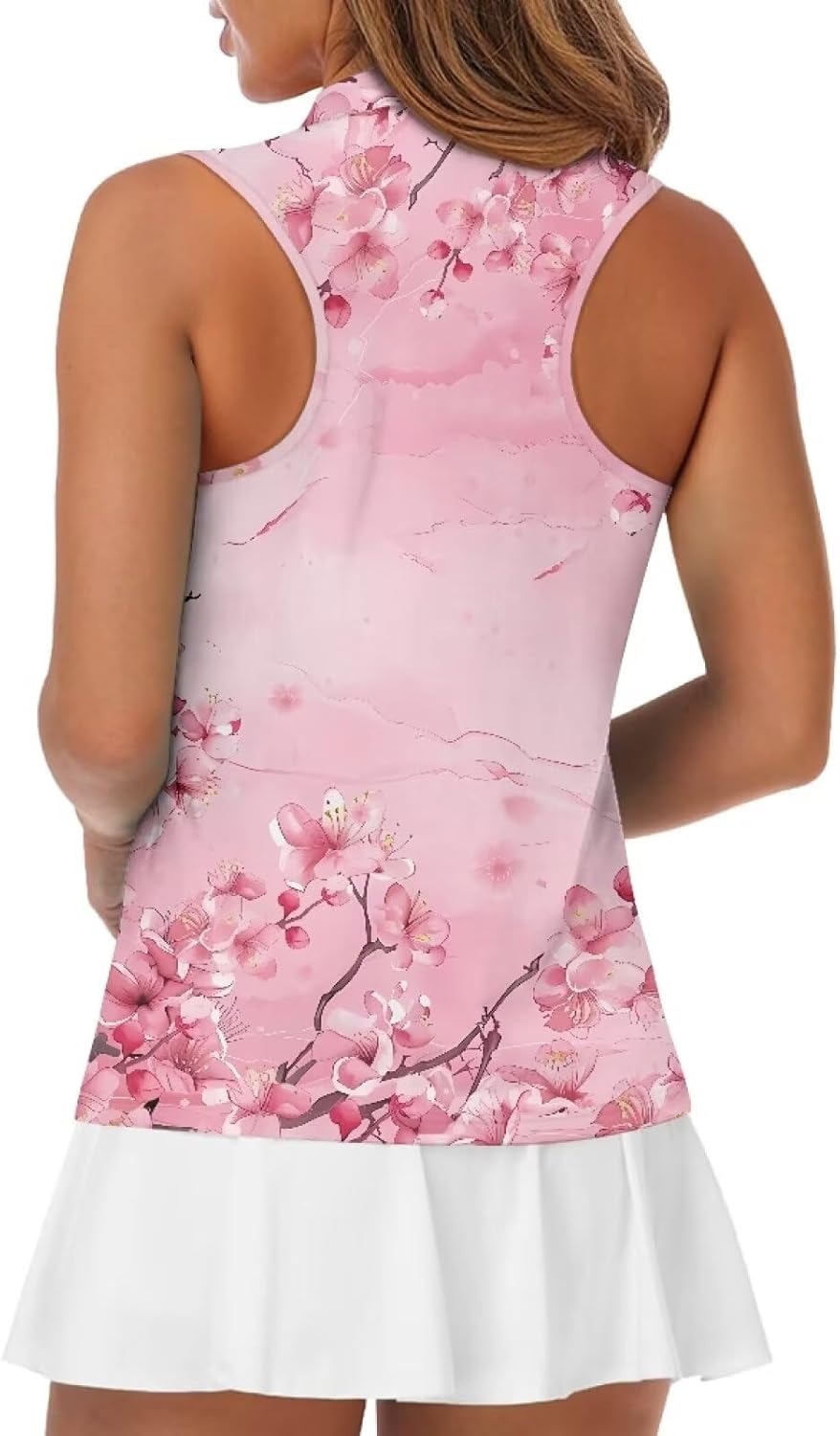 Women's Golf Shirts Sleeveless V Neck Tennis Tank Tops Racerback with Collar Quick Dry Athletic T Shirt XS-2XL - Image 5