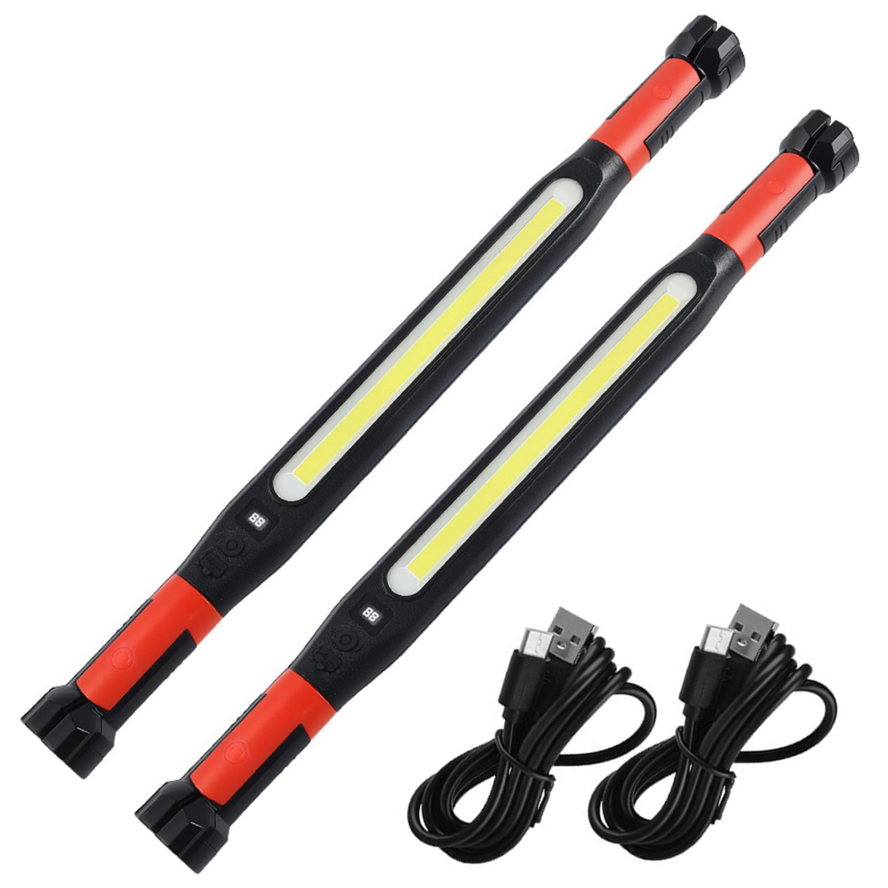 Luz de trabajo recargable magnética, barra de luz de trabajo debajo del capó con 3 modos de iluminación para mecánico/reparación de automóviles/garaje, 2 uds.