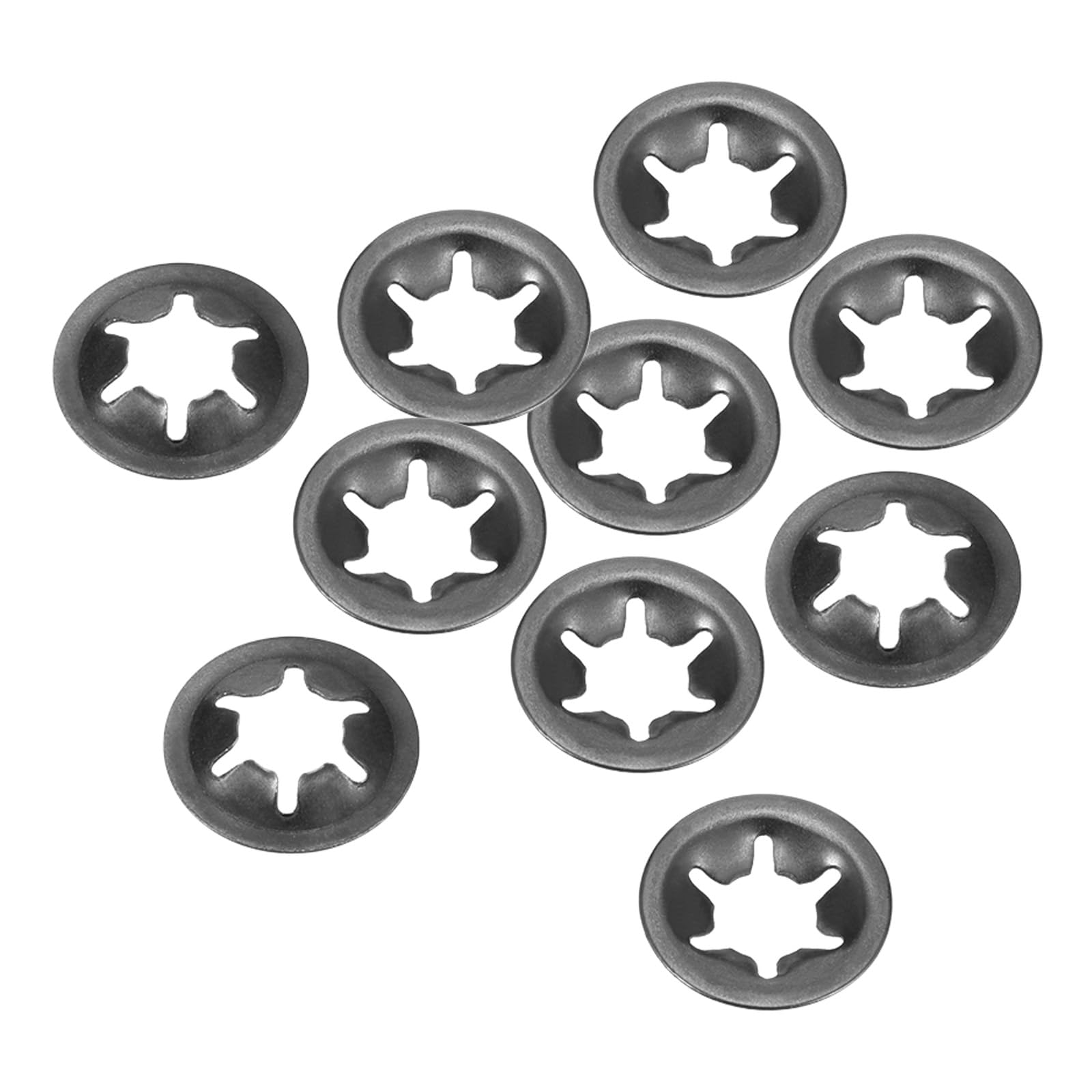 Kozelo 10pcs Internal Tooth Star Washers - [ M12 x 25mm O.D. ] Quick Speed Star Locking Washers Assortment Kit for Machinery Furniture Car Use | 65Mn Black Oxide Finish