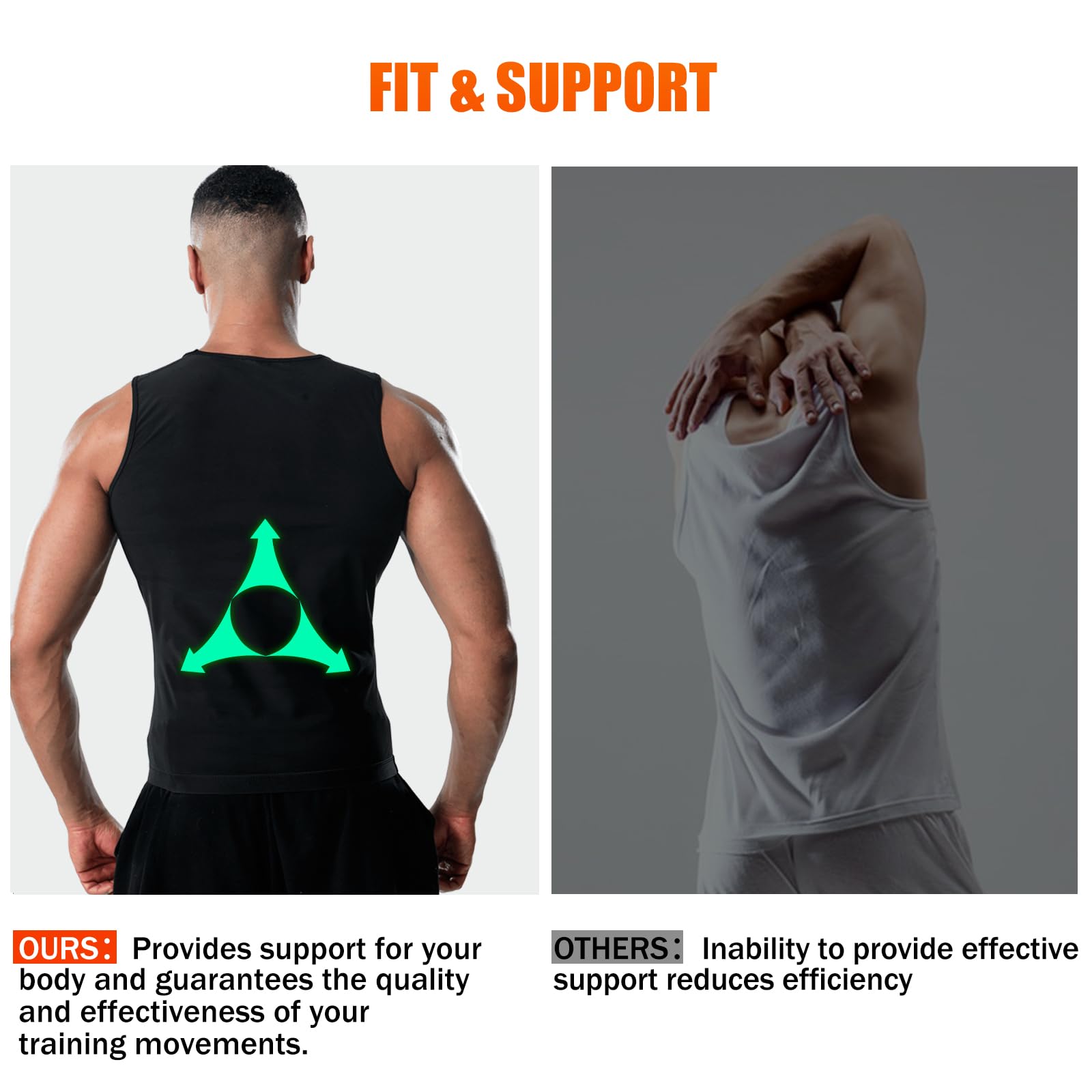Donason Men's Sweat Vest Workout Waist Trainer Sauna Suit Shirt for Men Heat Trapping Compression Gym Slimming Tank Top 3
