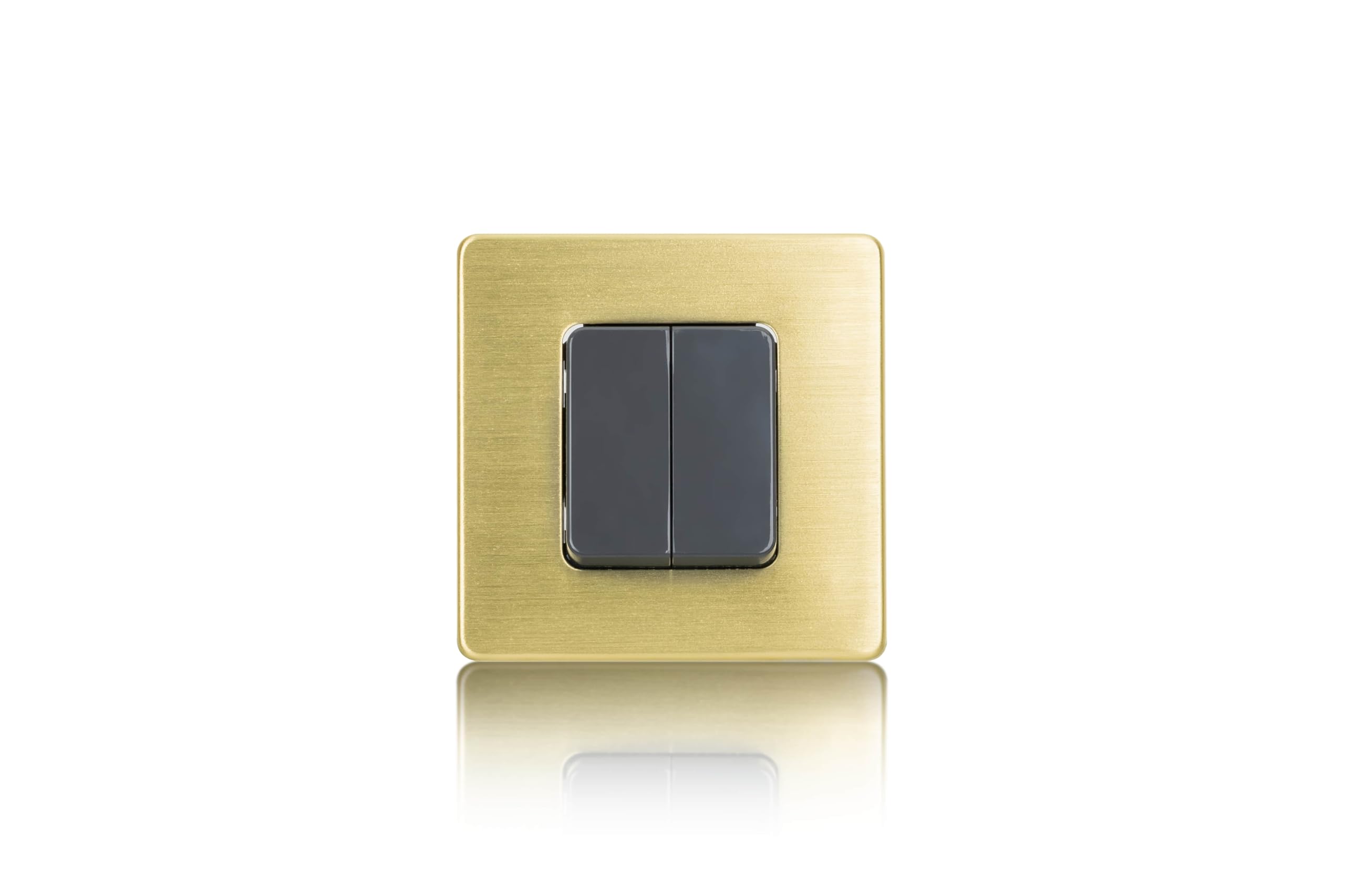 Włącznik Światła Podwójny Szary Schodowy Stal Szczotkowana PVD Brass