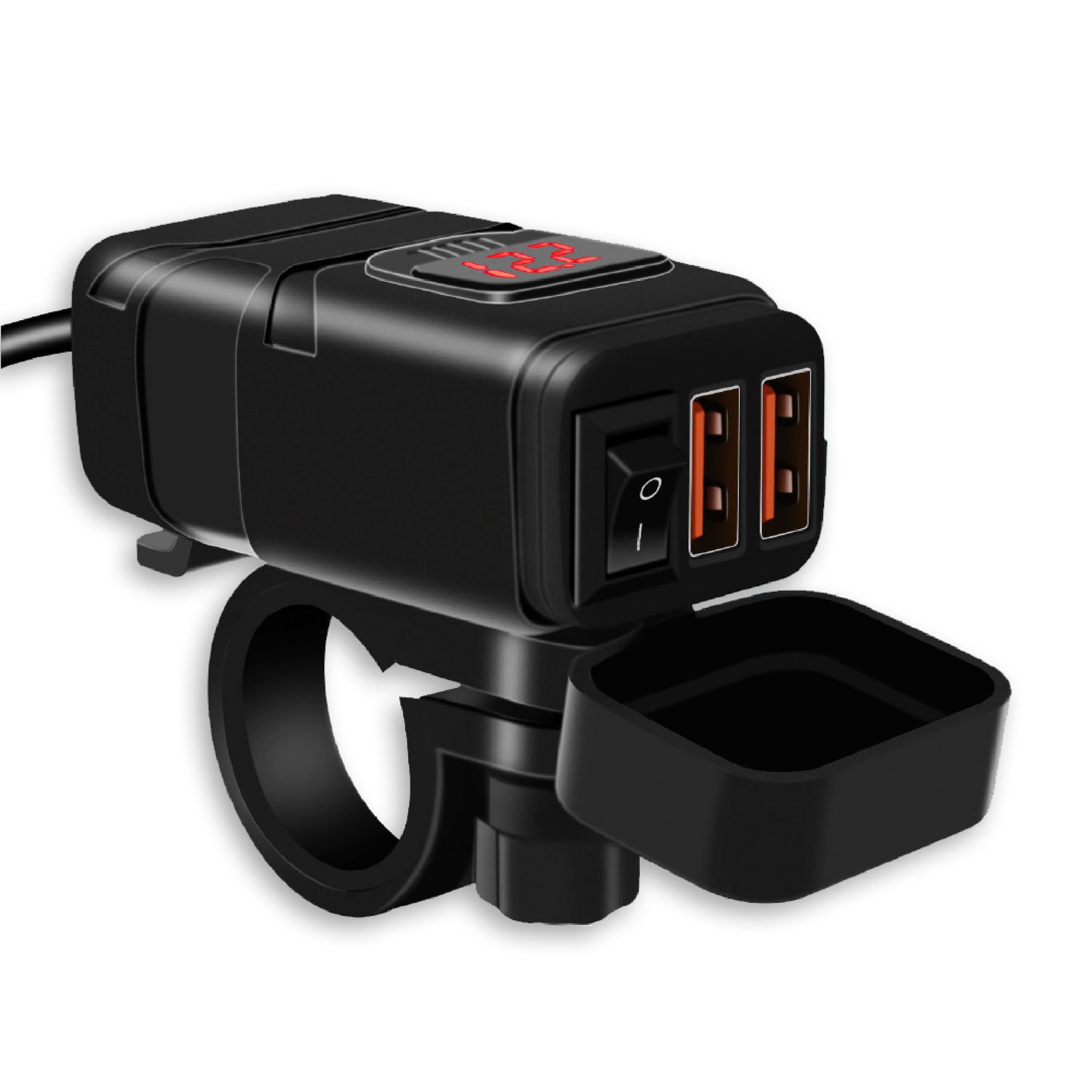 Cargador USB Moto para BMW CE 04 2022-2024, 2 Puertos USB Pantalla de Voltaje Interruptor Independiente Impermeable