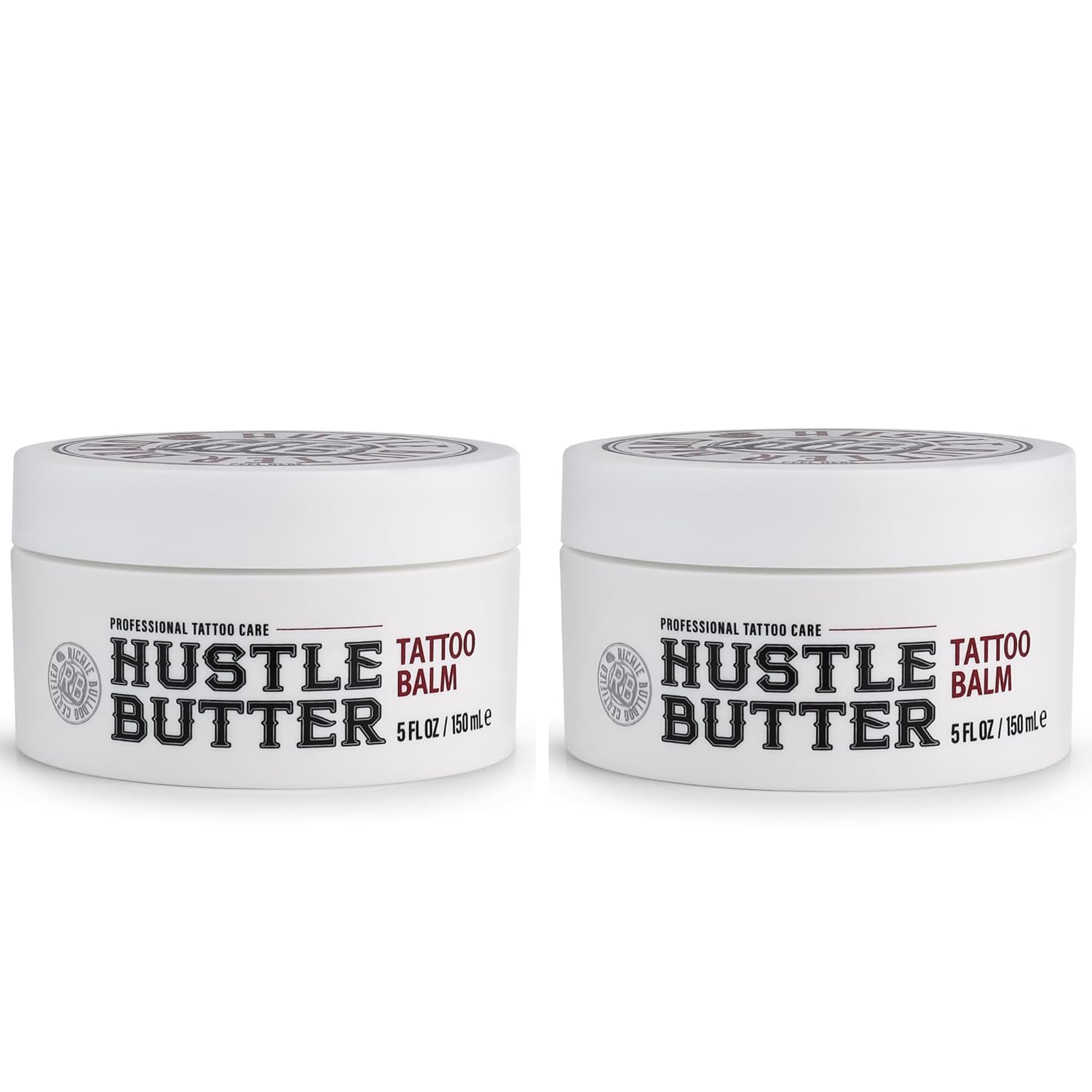 Hustle Butter Deluxe – Tattoo Butter for Before, During, and After the Tattoo Process – Soothing Lubrication – 100% Vegan Replacement for Petroleum-Based Products – 5 oz (2 Pack)