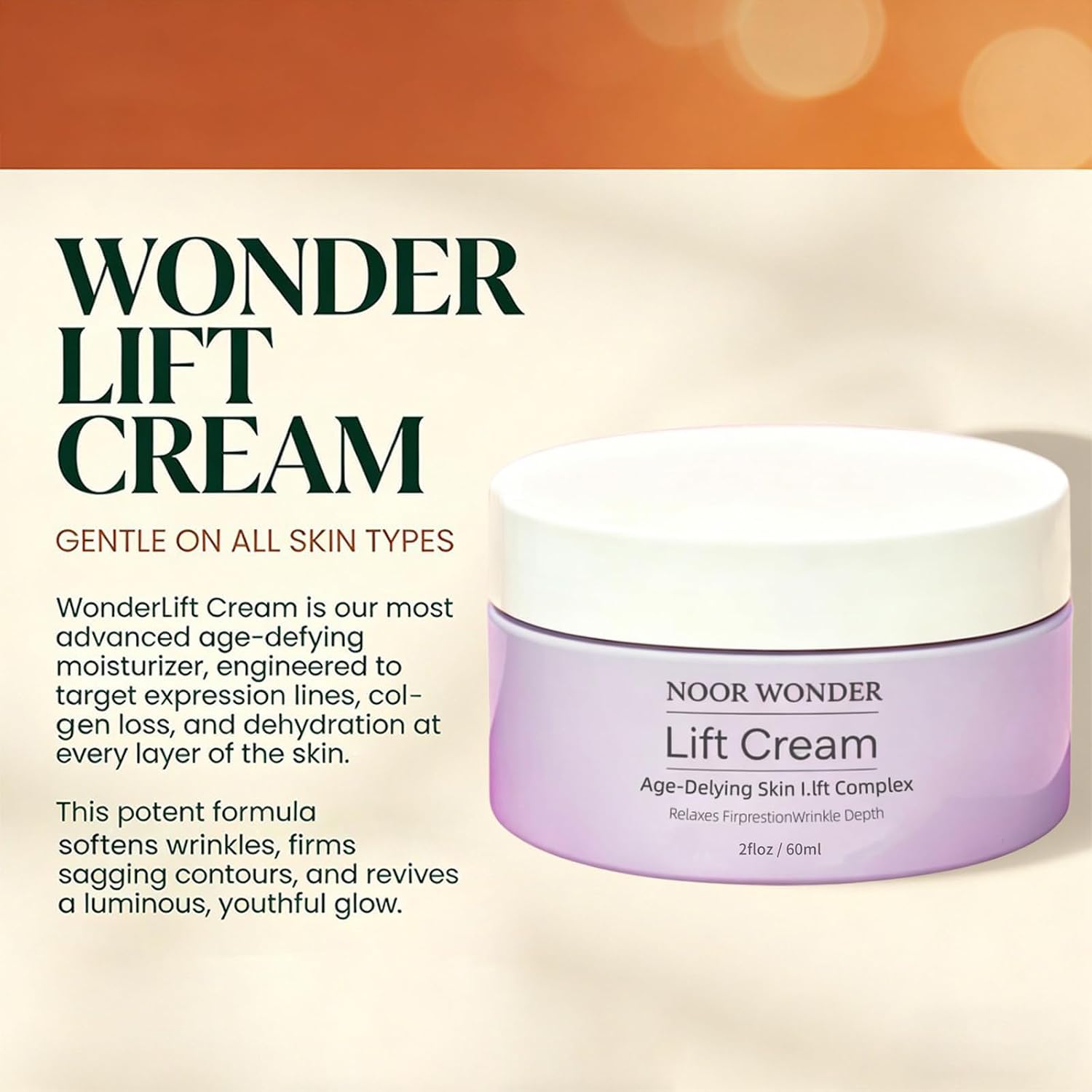 2026 New Wonder Lift Cream-for Women, Instant Face Lift Cream, Advanced Anti-Wrinkle Firming Cream with Natural Anti-Aging Ingredients for All Skin Types - 60ML (2 Boxes)