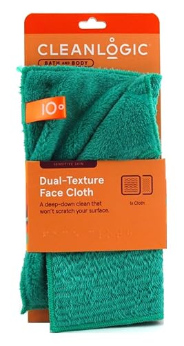 CleanLogic Paño facial de doble textura, certificado orgánico, 1 cada uno (paquete de 6)
