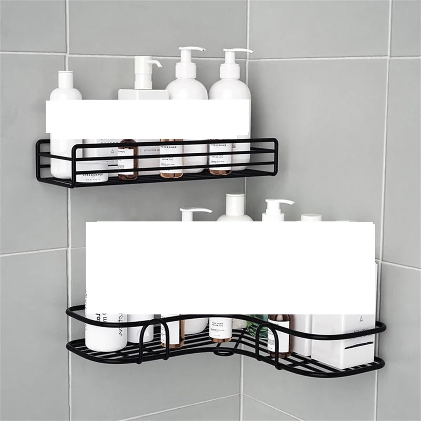 Mensole per Doccia Mensola a Muro Mensole for Organizer da Cucina Mensola for Bagno Angolo in Ferro for Doccia Caddy Portaoggetti Porta Shampoo Accessori for Il Bagno(S-Black 1pc)