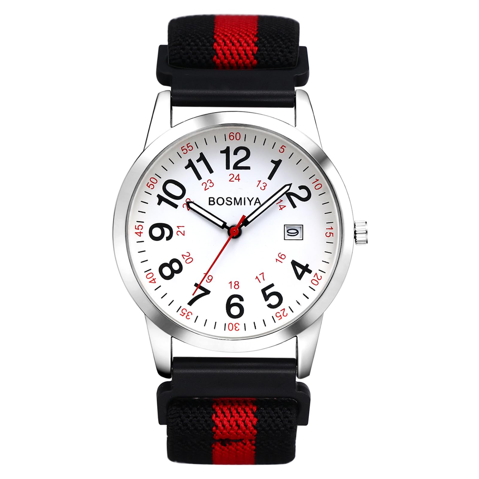 OIDEA Herren Armbanduhr Geflochten Elastisch: Bohemian Nylon Armband Analog Quarz mit Großer Arabischer Zifferblatt Herrenuhr Datum 24 Stunden Hippie Boho Stil Geschenk für Männer Frauen