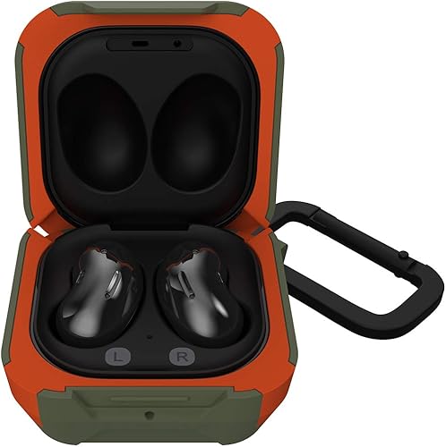 Miniatura 6 de URBAN ARMOR GEAR UAG-GLXBL-OL Hard.CASE_001 para Galaxy Buds Live (resistente a los impactos, mosquetón incluido) OlivaNaranja