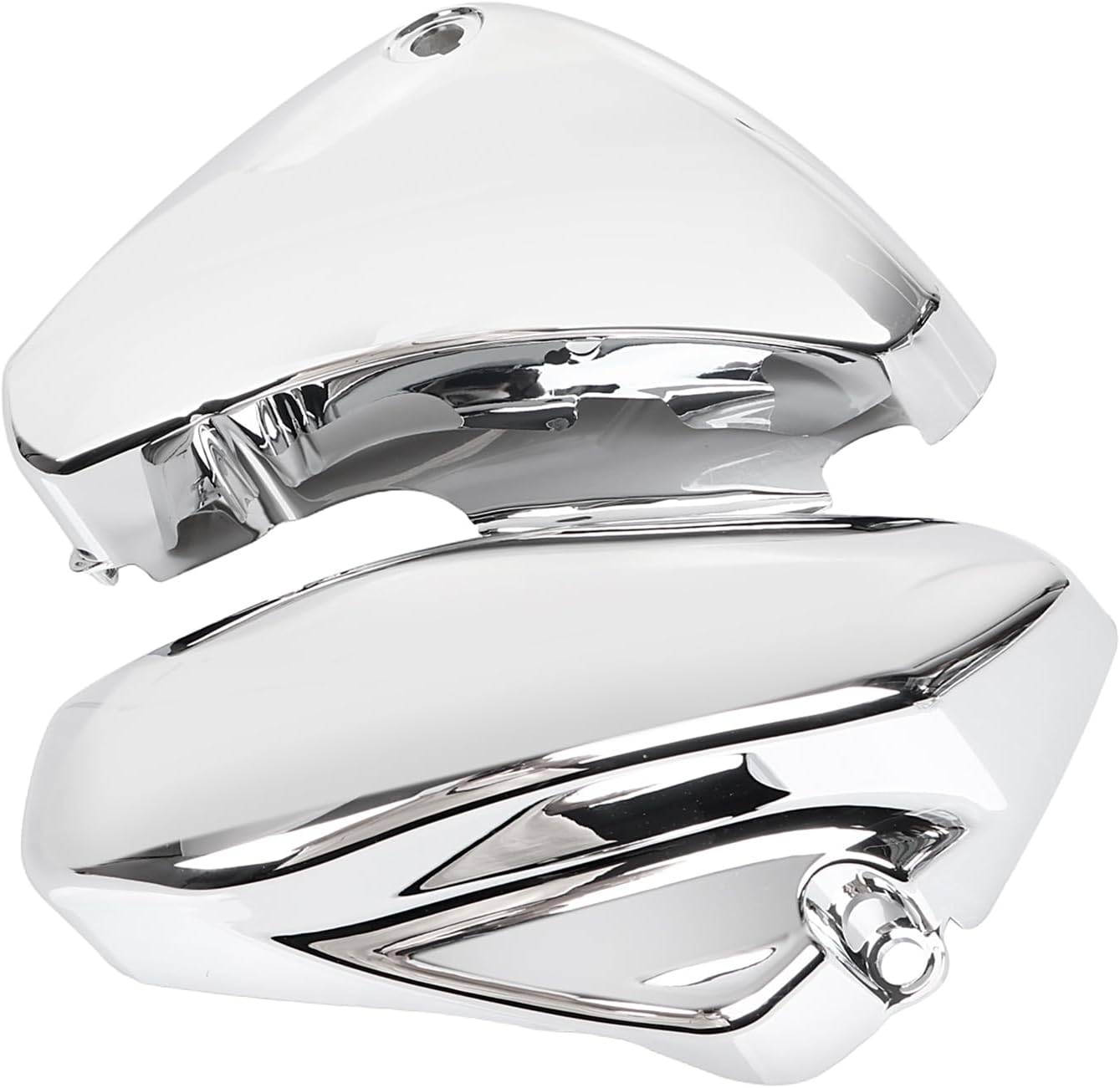 1 Pair Left Right Battery Fairing Side Covers for Suzuki Boulevard Voluisa C50 C50T C50B C50C VL800 VL400, Chrome (ABS Plastic)