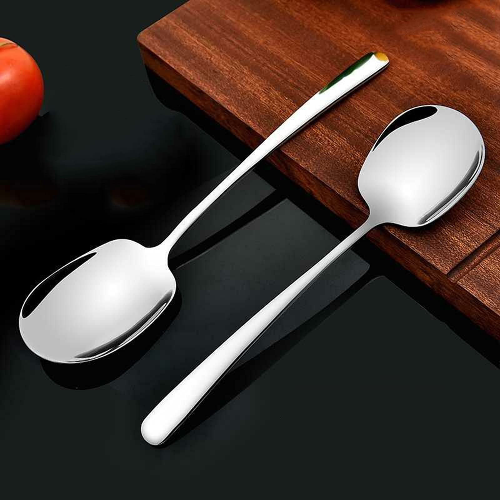 Cucharas de Café, Té 304 Cuchara pública de acero inoxidable Mango largo Distribución Distribución de Spoon Hotel Restaurante Cuchara pública Distribución Cuchara Cantina Distribución Cuchara 1pcs Cuc