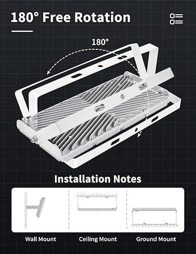 Miniatura 5 de papasbox 4 luces de inundación LED de 100 W para exteriores, 8000 lúmenes, luces de seguridad para exteriores, 6000 K, luz diurna blanca, IP65,
