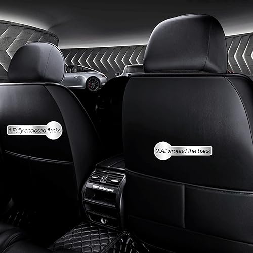 Miniatura 4 de AOMSAZTO Funda de asiento de automóvil para Toyota Tacoma 2016-2024, juego completo de 5 asientos, cojín de cuero para asiento de automóvil,