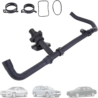 Upper Radiator Hose with Thermostat Assembly Compatible for Jaguar X-Type 2.5L 3.0L V6 Naturally Aspirated 2002 2003 2004 2005 2006 2007 2008 Radiator Hose Replaces C2S43430