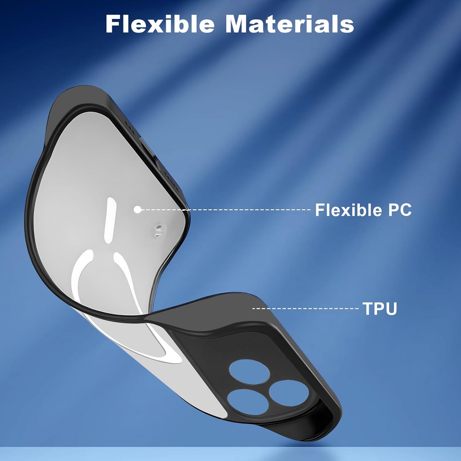 Omio Magnetic Slim Case for iPhone 17 Pro Max Compatible with MagSafe, Clear Matte Ultra-Thin Bumper Frameless Borderless Design with Finger Loop Full Camera Protection for Women Men, Black - Image 3