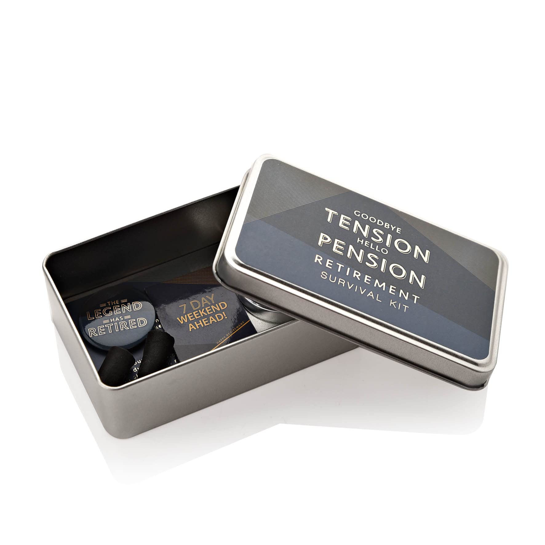 Widdop and Co Hotchpotch Goodbye Tension Hello Pension Retirement Survival Kit, Blue, Gold & Silver - Image 3