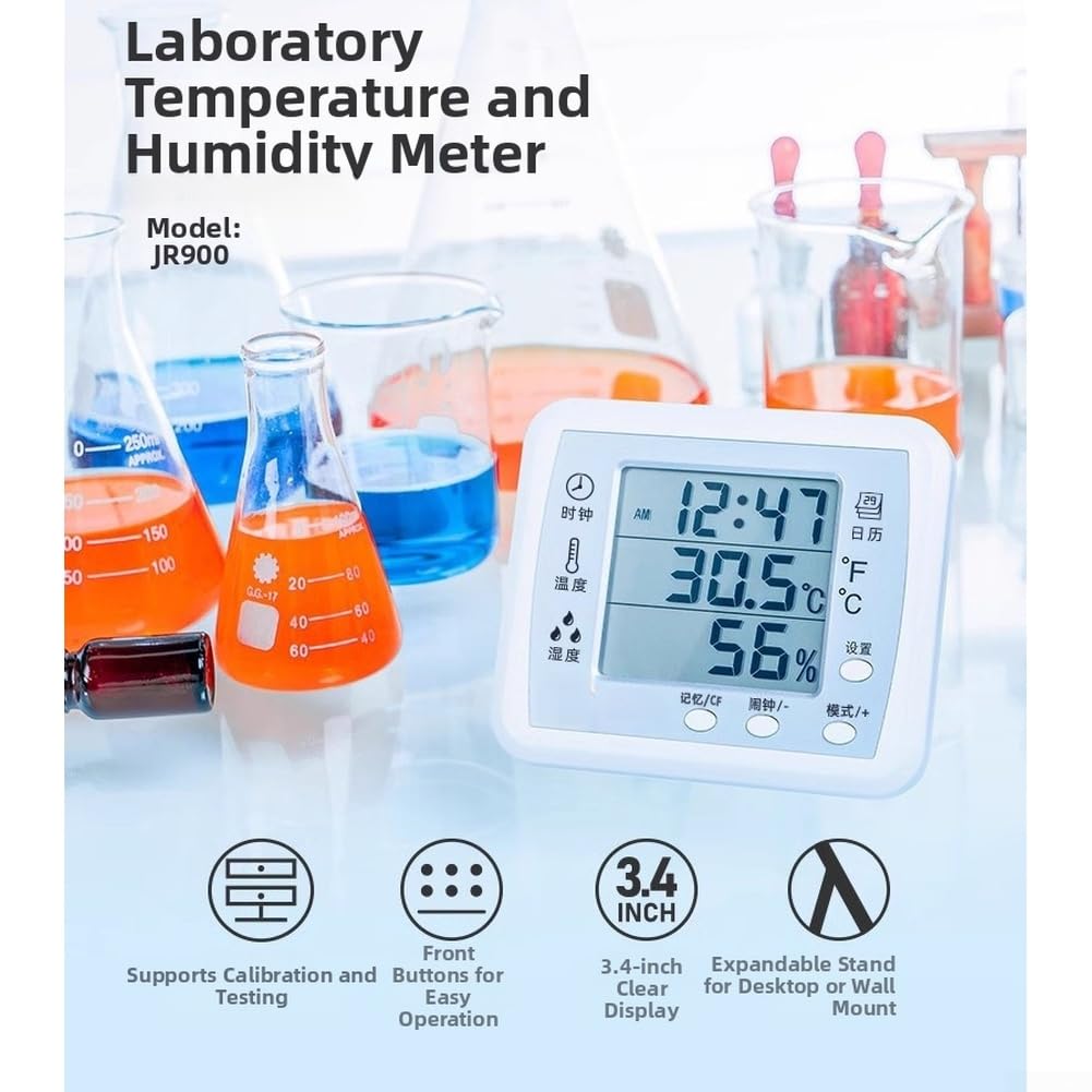 Thermo-hygromètre numérique avec écran LCD pour intérieur (JR900)