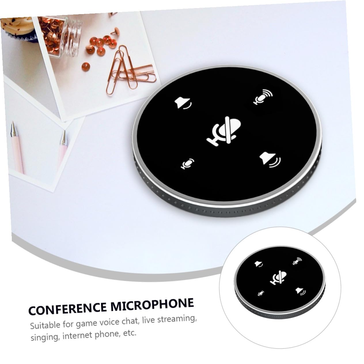 Micrófono Omnidireccional para Videoconferencia Micrófono USB De Escritorio para Reuniones y Transmisión para Chat