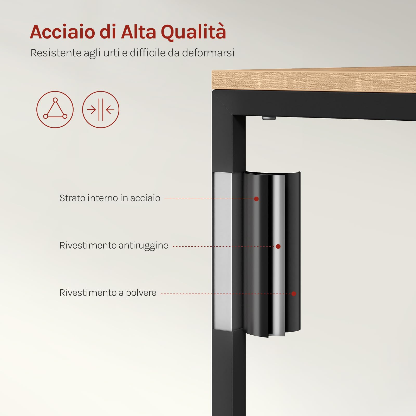 WOLTU Libreria Moderna Design, 58 x 24 x 122 cm, Scaffale per Libri CD | con Cassetti e Ante, in Legno e Metallo, Rovere Chiaro