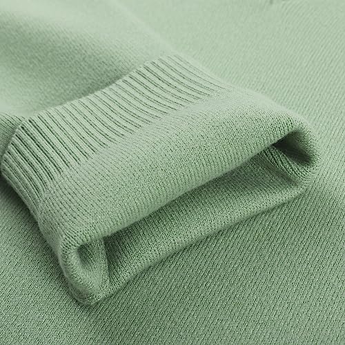 Image of Women's Tight Cuff Long Sleeve Crew Neck Solid Button Down Cable Ribbed Knit Classic Cardigan Sweater