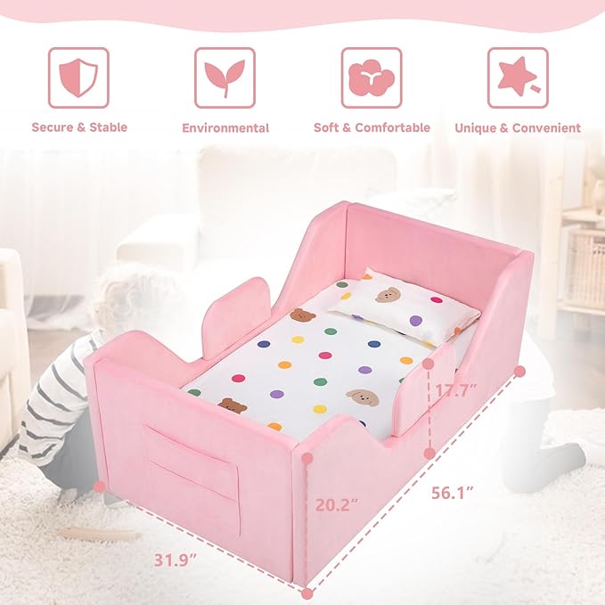 Cama Infantil Zumspiel con Barandillas y Bolsa de Almacenamiento miniatura 2