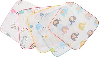 Toyvian 5 Pçs Toalha De Rosto Toalha De Saliva Bebê Musselina Panos De Banho Toalhas De Algodão Do Bebê Babadores De Saliva Da Criança Babadores De Baba Recém-Nascido Lenço De Pescoço