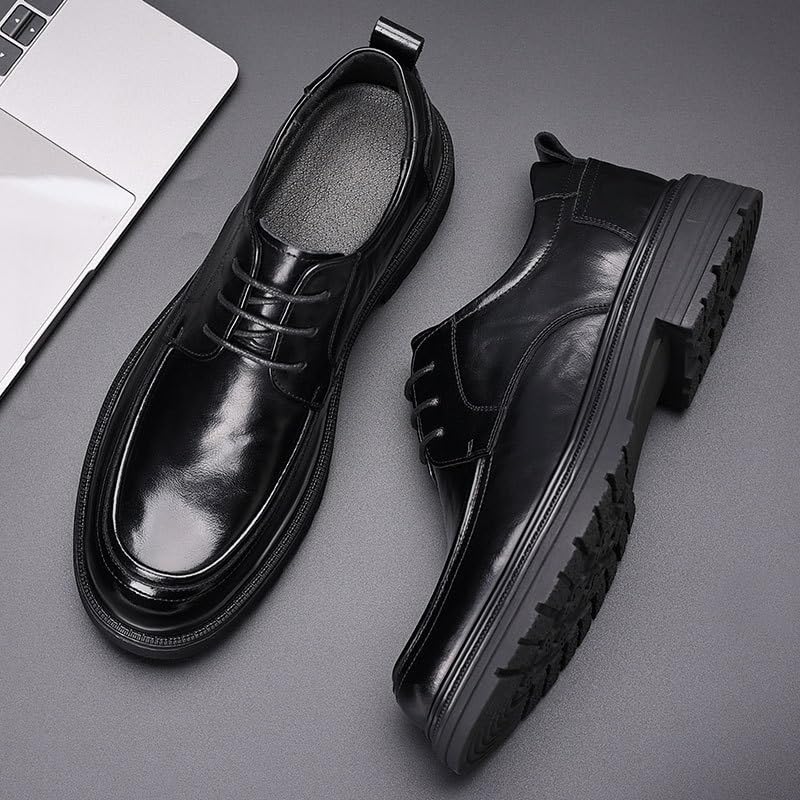 Men's Casual Leather Shoes Big Toe Thick Sole Men Formal Breathable Single Shoes Anti-Slip Wear-Resistant3