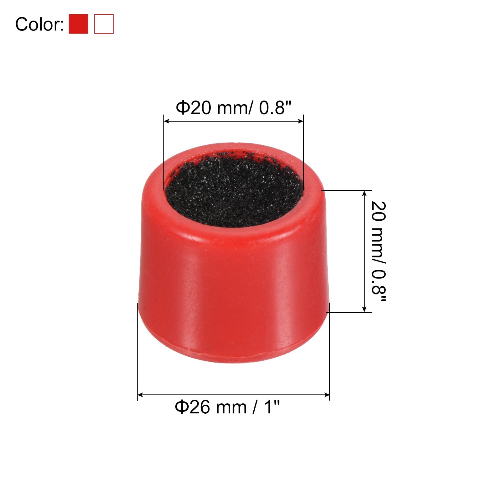 PATIKIL Redondo Billar Taco Punta Lijadora, 2 Paquete Goma Taco Billar Punta Moldeador Lijado Herramienta Accesorios para Snooker Taco, Rojo Blanco